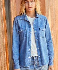 Women Outerknown Shirts<Wyatt Western Denim Shirt