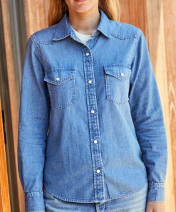 Women Outerknown Shirts<Wyatt Western Denim Shirt