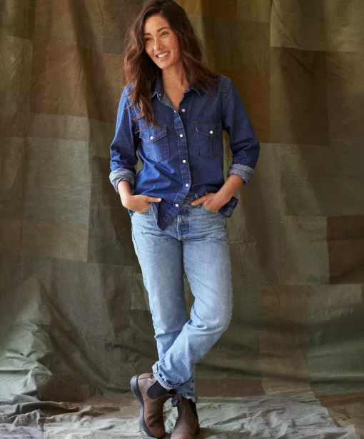 Women Outerknown Shirts<Wyatt Western Denim Shirt